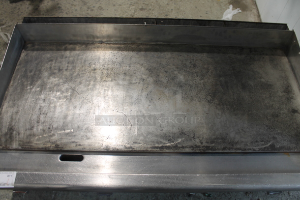 Star Max Stainless Steel Commercial Countertop Natural Gas Powered Flat Top Griddle.  - Image 7 of 7