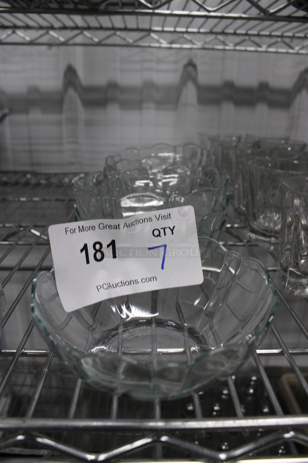 7 Glass Bowls. 5x5x2. 7 Times Your Bid!