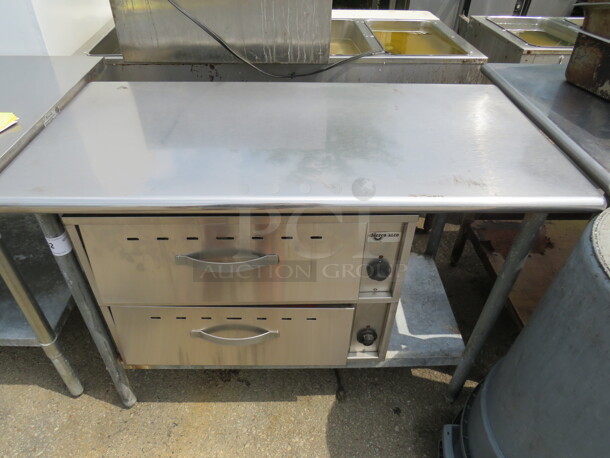 One Stainless Steel Table With Under Shelf. 48X24X35 - Image 1 of 1