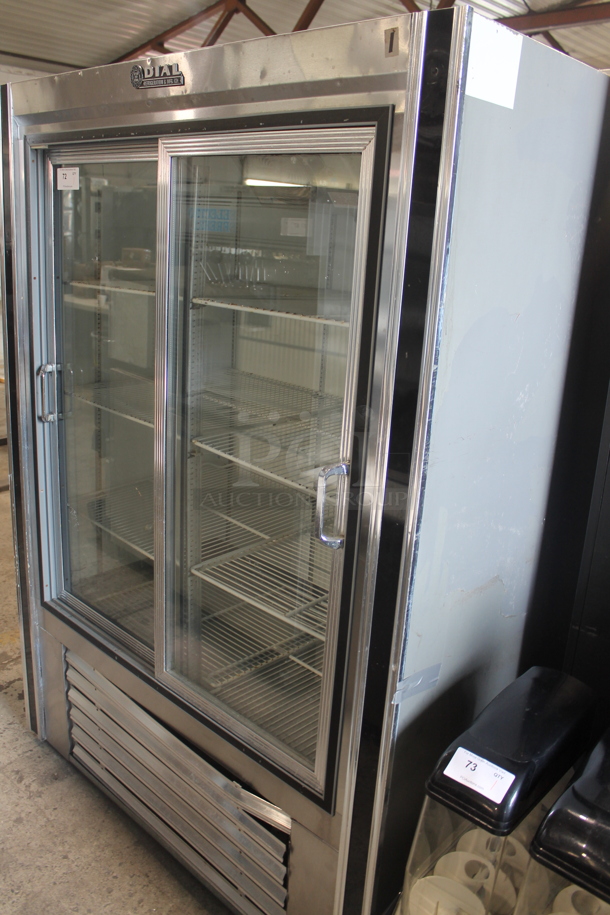 Dial Stainless Steel Commercial 2 Door Reach In Cooler Merchandiser w/ Poly Coated Racks. 115 Volts, 1 Phase. Tested and Powers On But Does Not Get Cold - Image 2 of 10