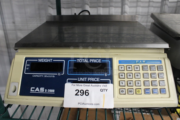 CAS Model S-2000 Metal Countertop Food Portioning Scale. 120 Volts, 1 Phase. 15x14x5. Tested and Working!