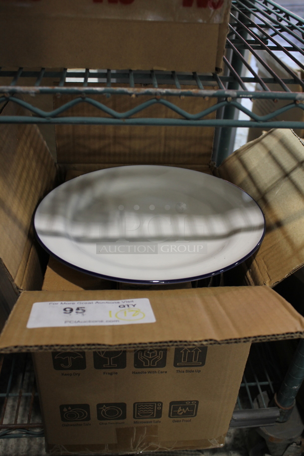 Box of 12 BRAND NEW Luzerne White Ceramic Plates. 2 Times Your Bid!