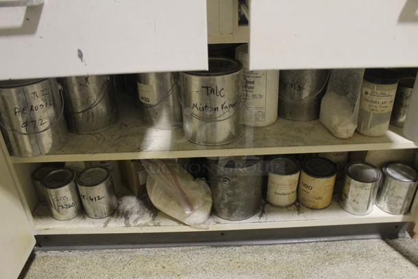 White Counter w/ Black Countertop, Doors, Drawers and Contents. BUYER MUST REMOVE. - Image 8 of 9