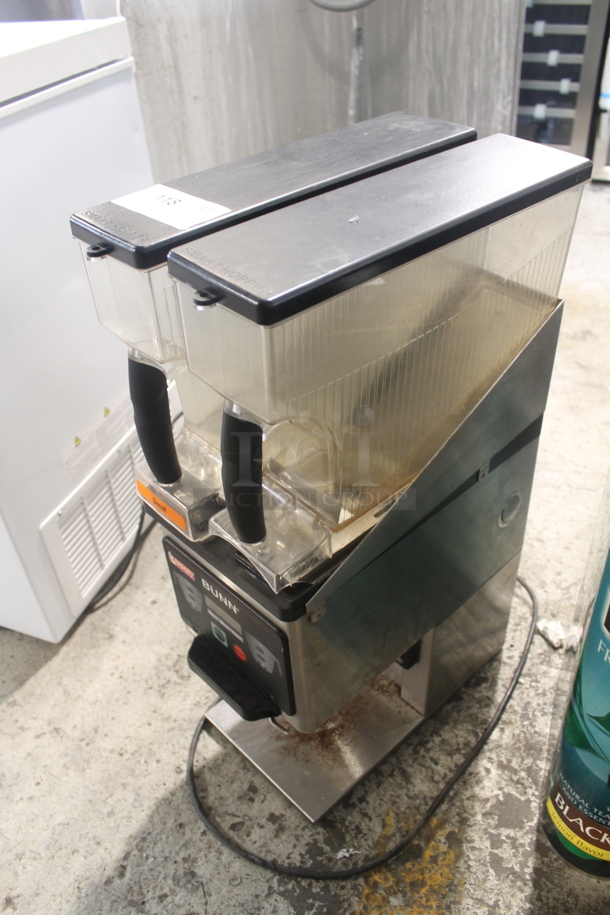 2014 Bunn Commercial Stainless Steel Electric Countertop Dual Hopper Coffee Grinder and Storage System. 120V, 1 Phase. Tested and Powers On - Image 3 of 5