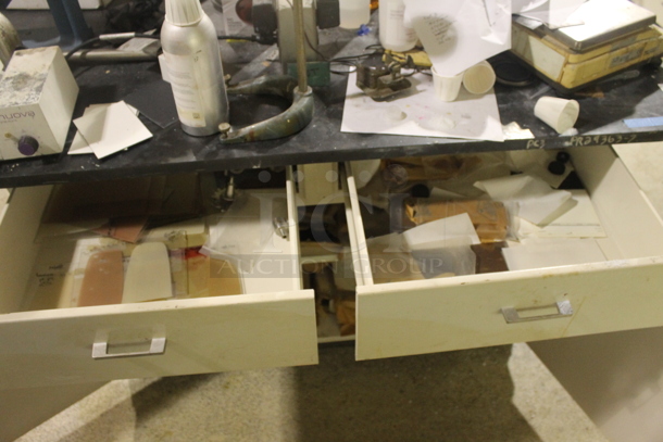 White Counter w/ Black Countertop, Doors, Drawers and Contents. BUYER MUST REMOVE. - Image 8 of 8