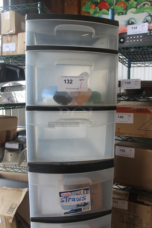 Clear and Black Poly 10 Drawer Filing Cabinet w/ Contents. - Image 3 of 8