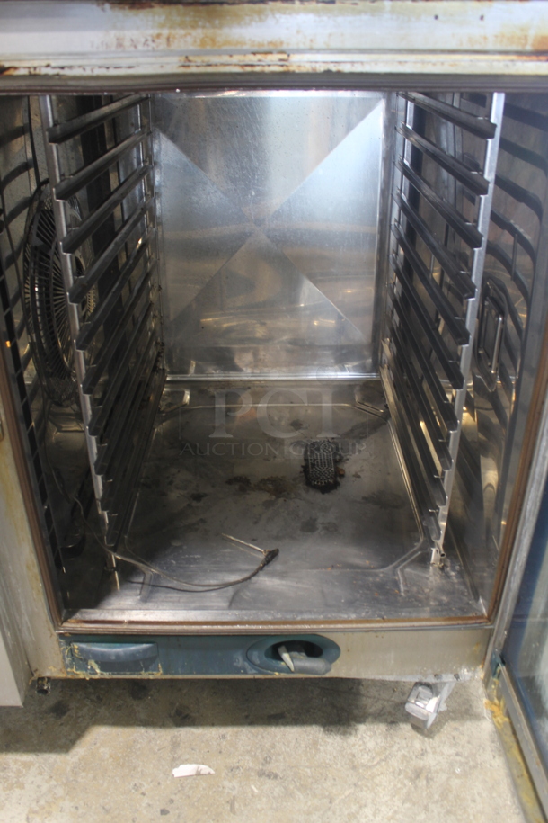 2013 Rational SCC WE 62 / SCC WE 102 Self Cooking Center Commercial Stainless Steel Electric Double Deck Combi Oven With Steel Pan Racks On Commercial Casters. 480V, 3 Phase. 2 Times Your Bid!  - Image 5 of 9