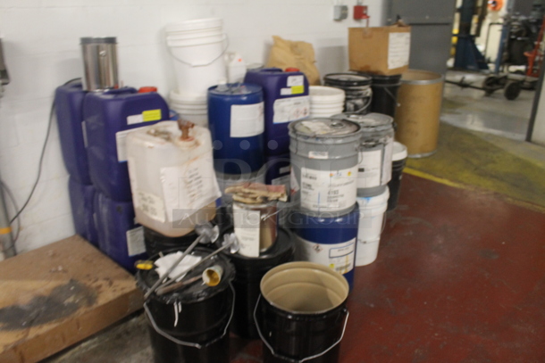 ALL ONE MONEY! Lot of Various Buckets Including Ammonium Benzoate, Chiguard 5350 and Flammable Liquid. BUYER MUST REMOVE. - Image 2 of 11
