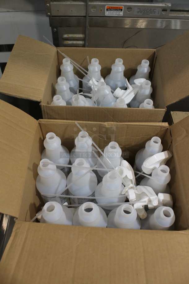 2 Boxes of 12 BRAND NEW Clear Poly Spray Bottles. 2 Times Your Bid!