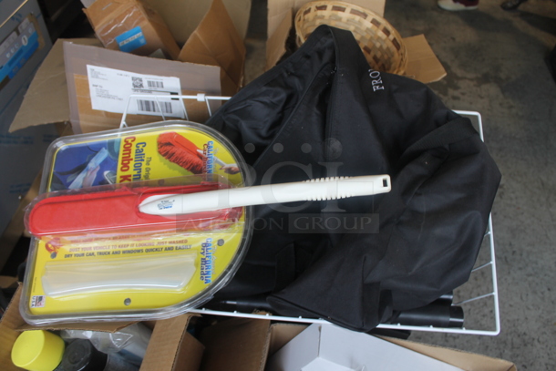 ALL ONE MONEY! Pallet Lot of Various Items Including Basket, Cleaning Supplies, Cords! - Image 6 of 7