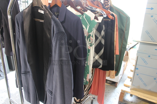 ALL ONE MONEY! Lot of Various Designer Clothes Including Dress and Jackets on Metal Clothing Rack! - Image 5 of 12