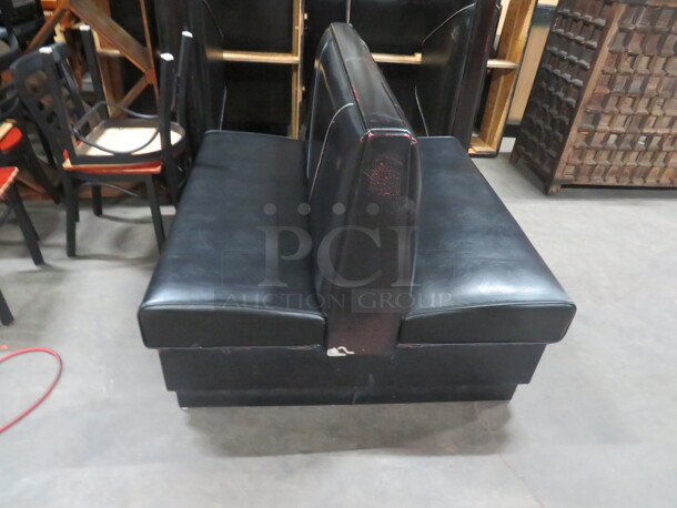 One Double Sided Black Cushioned Booth. 48X47X36 - Image 1 of 2