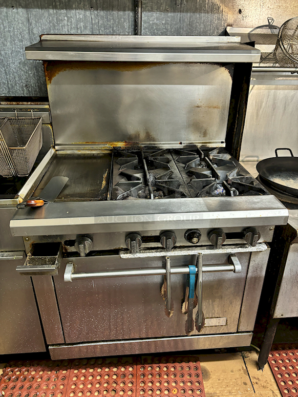 OUTSTANDING! American Range AR-12G-4B 36” Combination (4) Open Burners & 12” Griddle Plate, 3" Wide Grease Collector With Oven Base, Natural Gas. 183,000BTU 36x32-1/2x56 - Image 3 of 3