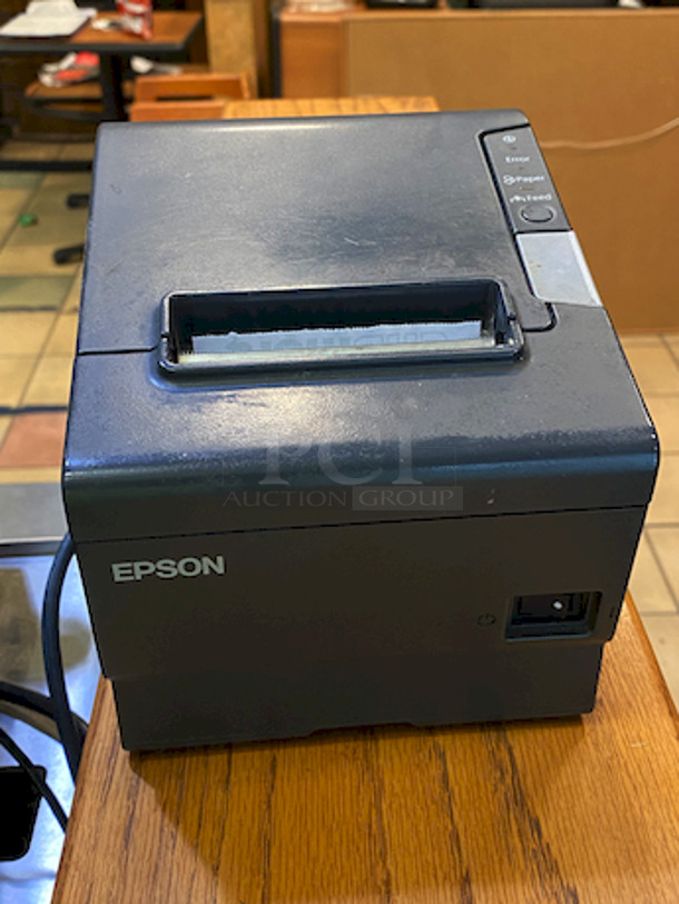 COMPLETE! Hewlett Packard Point of Sale System in Perfect Working Order. Includes: Monitor, Keyboard, Printer, Cashbox With Key, Speakers, Card Processor and All Wires Included.  - Image 4 of 9