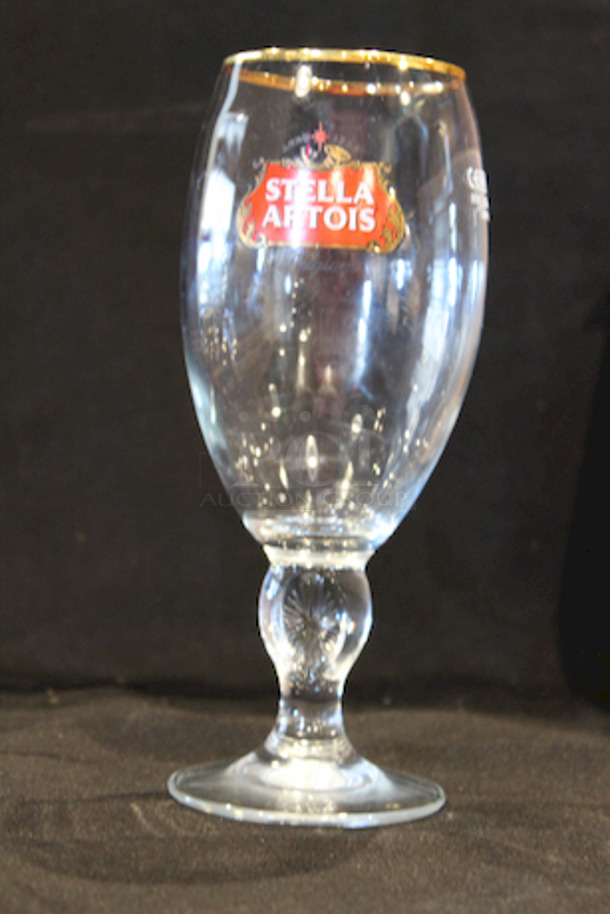 NEW! Stella Artois Chalice, 40 Centiliter Star Glasses. Features Gold Rim With Star Thumb Rest on Stem.

7x Your Bid
