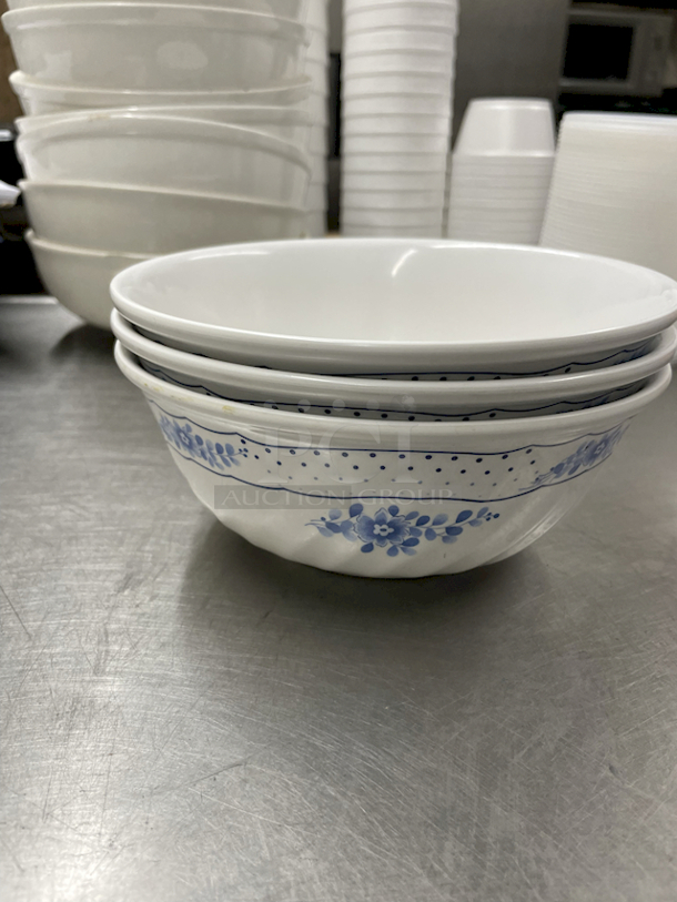 8" Textured Floral Print Bowls. 3x Your Bid - Image 1 of 2