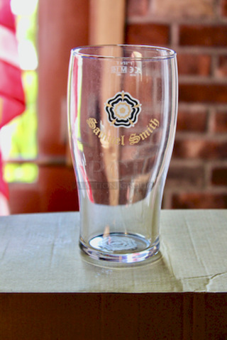 IMPERIAL PINTS! Arcoroc Samuel Smith Toughened Glass, 20oz, Decorated Tulip With Nucleation 
3x Your Bid