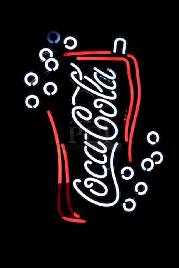 Neon Enhance America Coca-Cola Sign, Changing Lights.
18x2x23 - Image 1 of 5