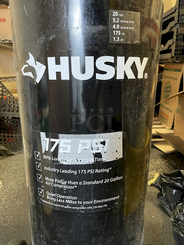 OUTSTANDING! Husky 20 Gal. 175 PSI Portable Electric Air Compressor. 120V/15.0A/60H2/1PH - Image 9 of 10