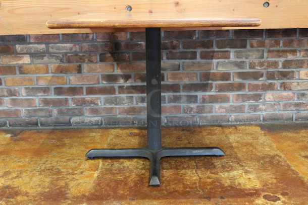HIGH QUALITY! Solid Wood Table With Cast Iron Base.
34x34x29-1/2 - Image 4 of 5