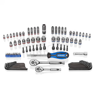 Kobalt 93-Piece Standard (SAE) and Metric Combination Polished Chrome Mechanics Tool Set with Hard Case.