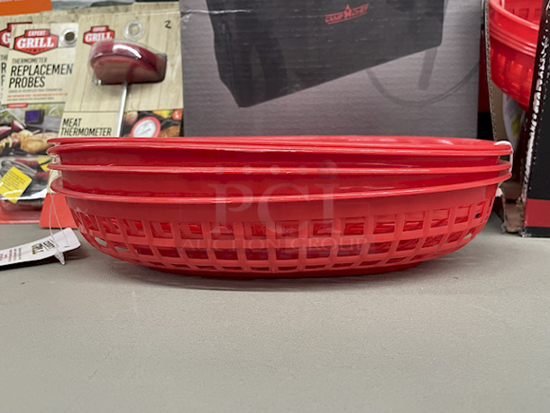 READY FOR THE COOKOUT!! (2) Ozark Trail 2-pc Pre-Seasoned Cookware Set With Dual-Function Lids; (4) Expert Grill Thermometer Replacement Probes; (2) Expert Gril Meat Thermometers; (1) Camp Chef Two Burner Cary Bag; (12) Expert Grill 4-pk Food Baskets.  - Image 9 of 11