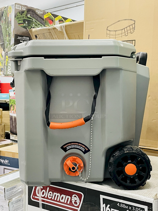 Ozark Trail 60-Quart High Performance Rolling Cooler – KEEPS ICE For Up To 8 DAYS, Angled Telescoping Handle, Heavy Duty Wheels, Certified Bear Resistant. - Image 3 of 5