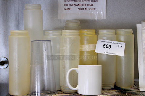 All For One Squeeze Bottles, Cup and Glass