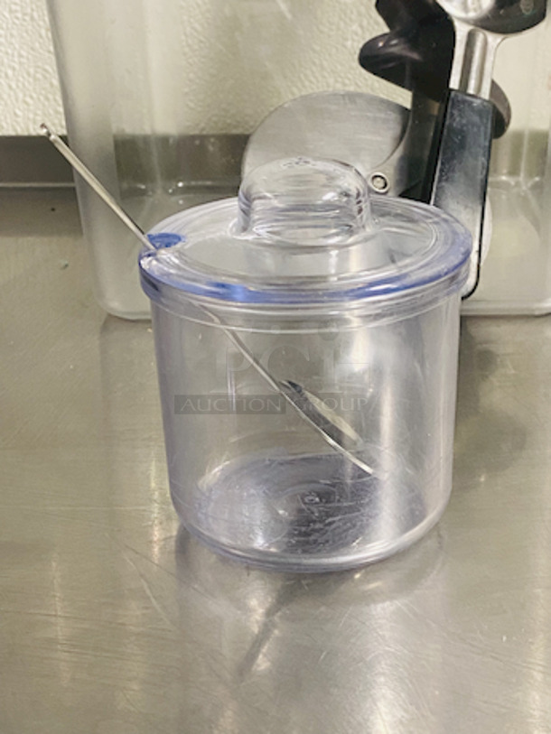 Variety of Smallware: 8qt Storage Container, Round Wheel Cutter, Sugar/Spice Container With Spoon. Rubber Oregano Label That Which Can Be Used On Multiple Containers. 

4x Your Bid.  - Image 6 of 9