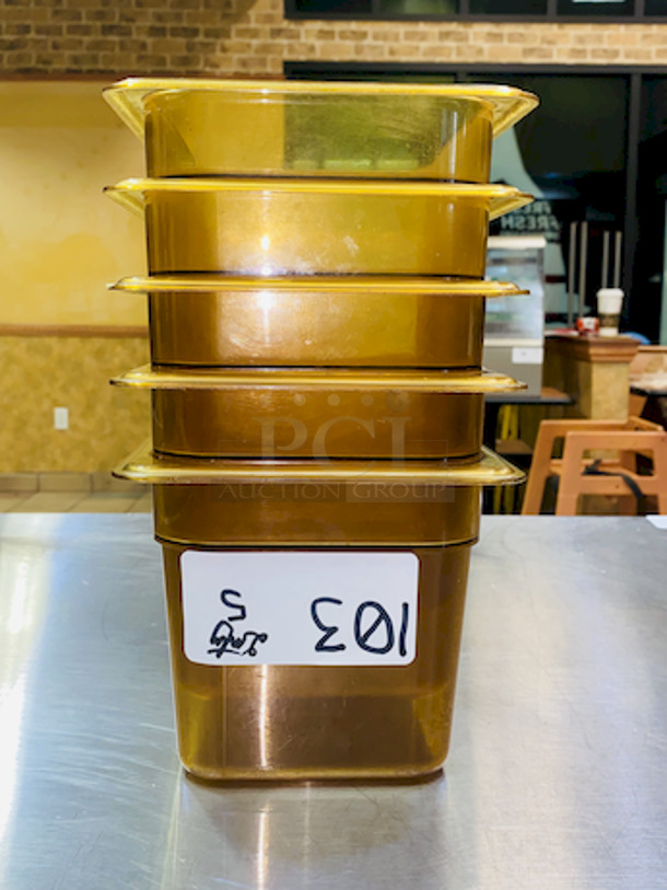 SWEET! Cambro High Heat Amber 1/3 Pans x 6".

5x Your Bid

 - Image 2 of 6
