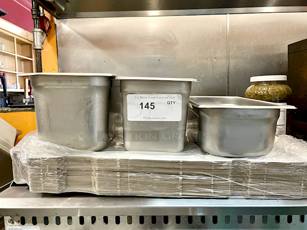 SWEET! (1) 1/4 Food Pan 6" Deep, (2) 1/3 Food Pans 4" & 6". 3x Your Bid - Image 1 of 4