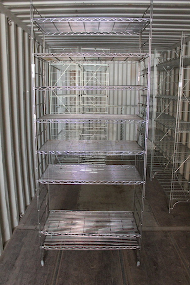 LIKE NEW! Metro 1836C Regular Erecta® Shelf, wire, 36"W x 18"D x 88”, Chrome Plated Finish, 5 Shelves. - Image 1 of 2