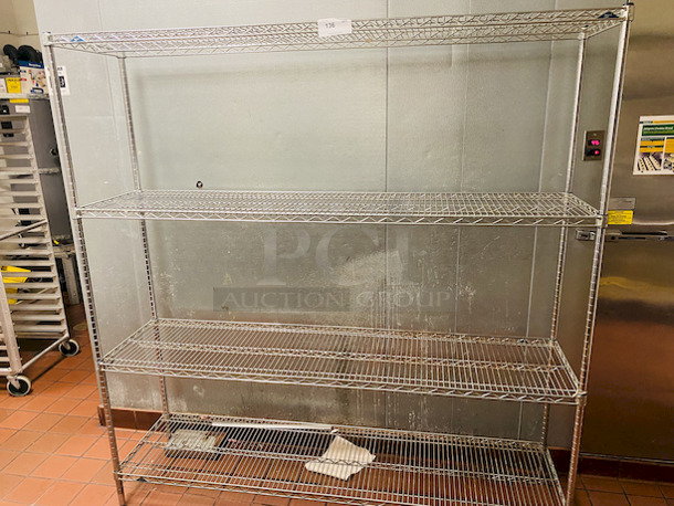 BEAUTIFUL! Metro 72" (4) Shelf Wire Rack Kit with (4) 74" Posts on Commercial Casters. 

Condition: 7/10
72x18x74 - Image 2 of 4