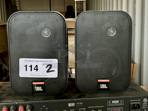 SWEET! JBL Compact CSS-1S/T 5-1/4" 2-Way 10 Watt 100V/70V/8-Ohm Loudspeakers With Wall Mount Hardware 2x Your Bid - Image 1 of 8