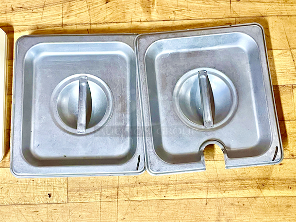 Food Pan Lids: Metal, Plastic, Solid & Slotted. 1/6 Pan & 1/9 Pan Sizes. 15x Your Bid - Image 5 of 8
