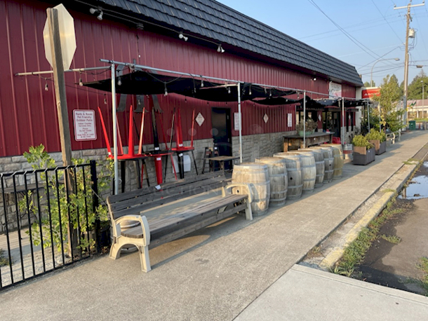MASSIVE!! 5 Section Outdoor Patio Shade With Lighting.  - Image 4 of 12