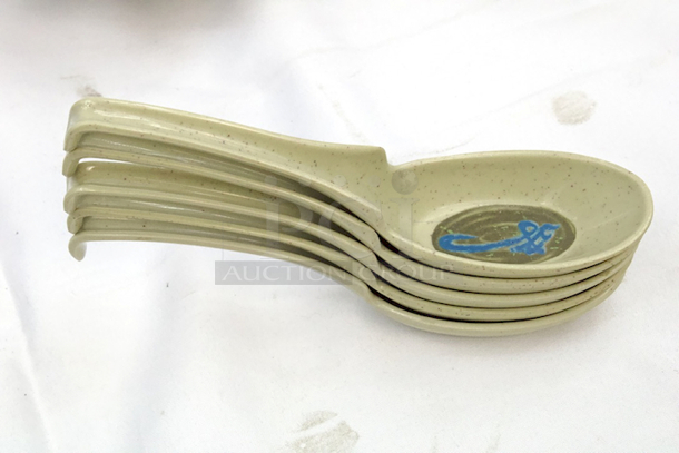 AUTHENTIC! Thunder Group 7100J Traditional  Wei 1 oz. Melamine Soup Spoon With Hooked End. 60x Your Bid - Image 3 of 6