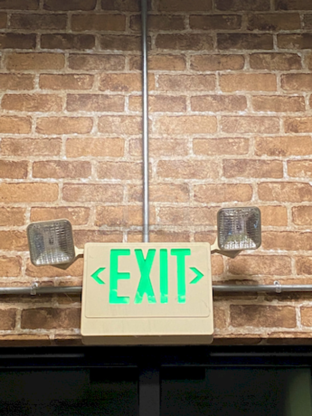 NICE! Emergency Exit Sign. 

Winning Bidder Responsible for Removal. 