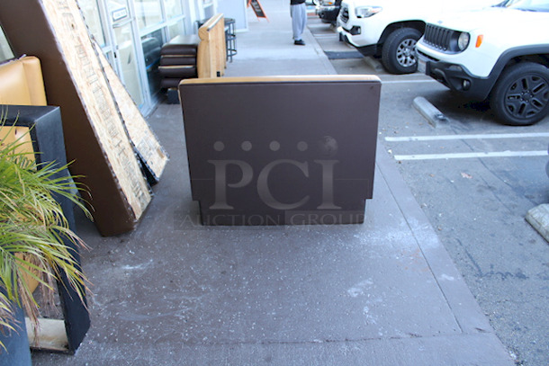 NICE! Wood Framed Brown & Tan Padded Booth Seat. 45x26x36-1/2 - Image 2 of 5