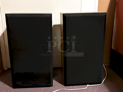 NICE! 15” Cabinet Stereo Speakers, Wood Frame Cabinet. 2x Your Bid.