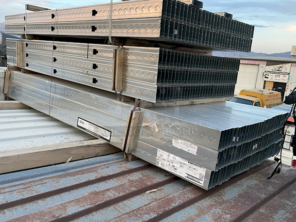 HUGE LOT!!! ClarkDietrich ProTRAK® 25 (15mil) 3-5/8in x 1-1/4in x 10ft Drywall Track  1-1/4" LEG HEM, Galvanized Steel, 362PDT125-15 25ga Equivalent , 50ksi, G40 - Unpunched. 180x Your Bid
 - Image 1 of 5