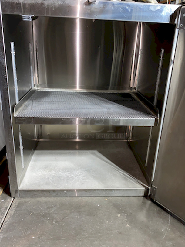 SWEET! Stainless Steel Back Bar Locking Liquor Storage Cabinet and Filtration System. 

Approximately: 36x35-1/2x34 - Image 2 of 5