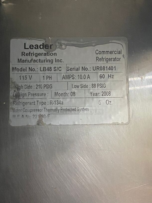 Leader LB4 36" Low Boy Under Counter Refrigerator .....
 - Image 5 of 5