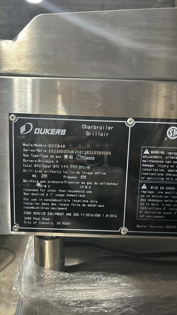 Dukers - DCCB48, Commercial 48" Countertop Charbroiler - Image 3 of 5
