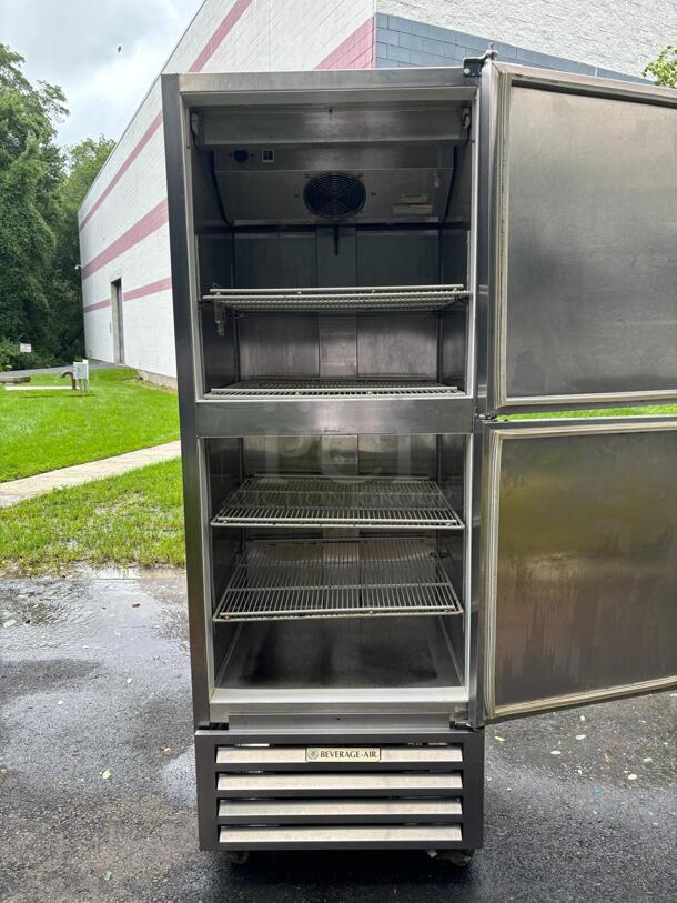 Beverage air RI 18HC-HS RI Series Half Solid Pass-Thru Refrigerator
 - Image 1 of 6