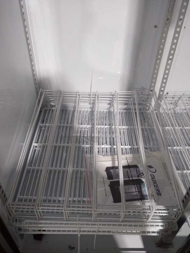 Dukers DSM-40SR Commercial Glass Sliding 2-Door Merchandiser Refrigerator in Black
 - Image 8 of 9