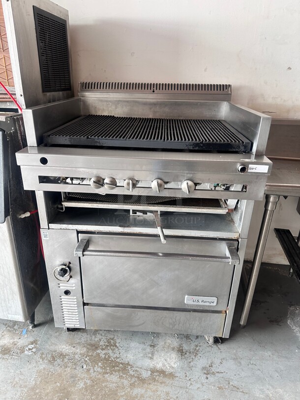 US Range 36 inch Gas Char-Broiler With Standard Oven NSF - Image 3 of 8