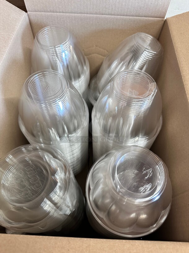 One Lot A Box Of Clear Plastic Salad Bowls Wit Covers - Image 3 of 5