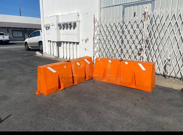 Uline Commercial Traffic Barrier - 60 x 16 x 24 Inch NSF Orange Color Great For Parking Control - Image 4 of 6