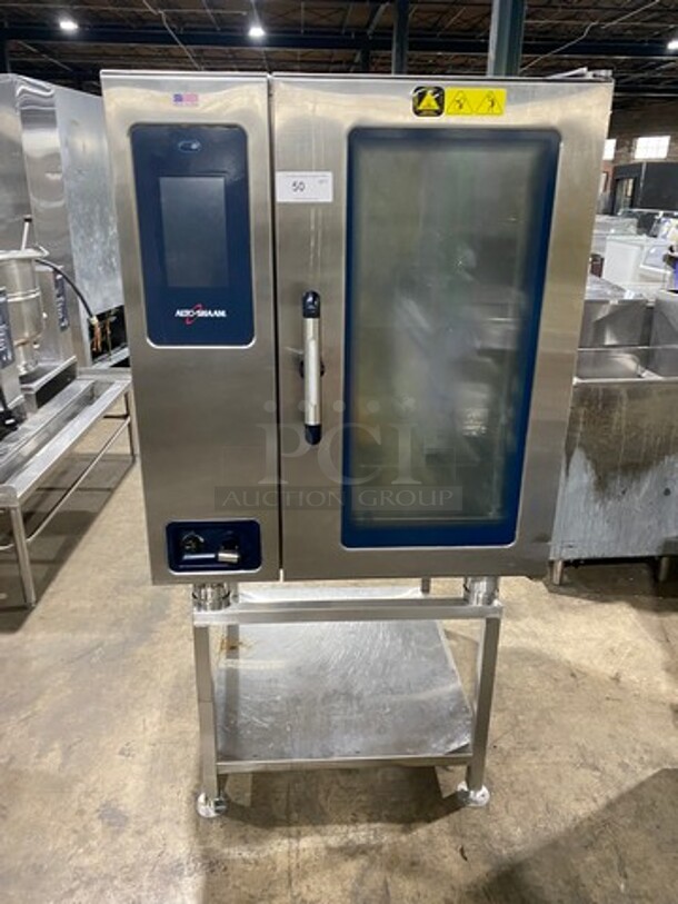 LATE MODEL! 2015  Alto Shaam Commercial Electric Powered Combitherm Convection Oven! With Underneath Storage Space! All Stainless Steel! On Legs! Model: CTP1010E SN: 1523110000 208/240V 60HZ 3 Phase! Working When Removed! 